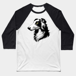 Stunning and Cool Borzoi Monochrome and Gold Portrait for Father's Day Baseball T-Shirt